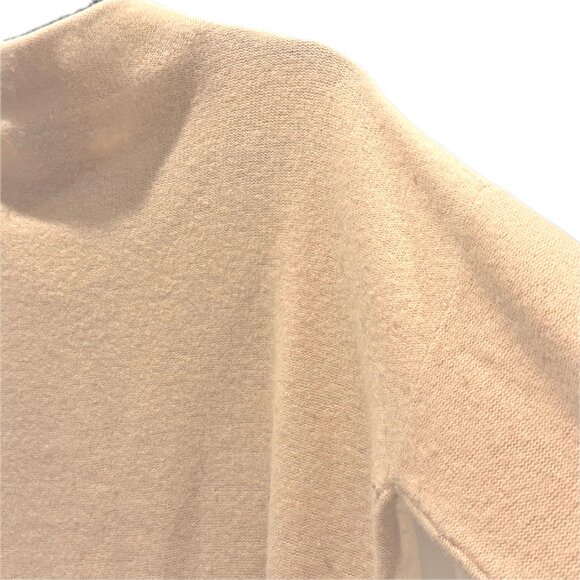 TAHARI Cashmere Oversize Fit Sweater Mock Neck Banded Cuff/Hem Beige Wm Sz L NEW - Picture 5 of 10